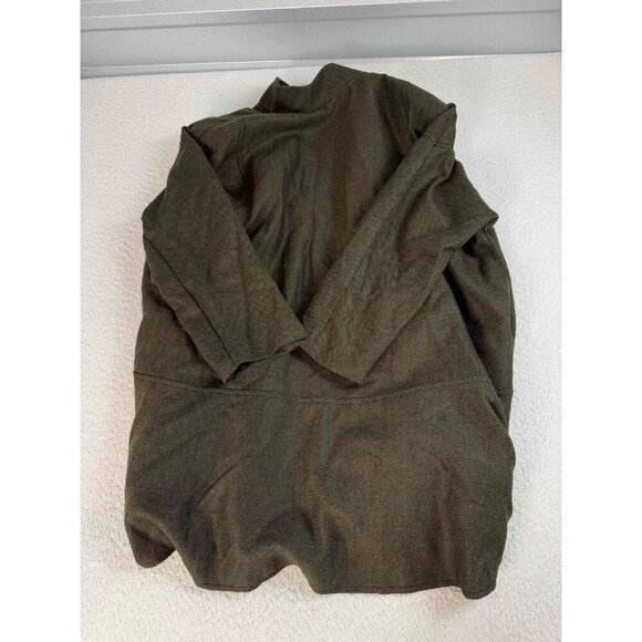 Givenchy En Plus Womens Shearing Wool‎ Button Relaxed Fit Olive Green Coat 16W - Picture 2 of 12